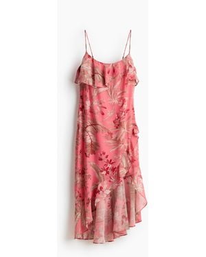 H&M Trägerkleid mit Volants - Rot