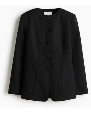 H&M Blazer aus Leinenmix - Schwarz