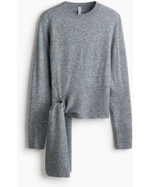 H&M Trui Met Strikdetail - Grijs