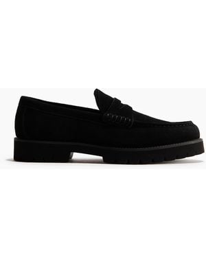 H&M Loafer aus Veloursleder - Schwarz