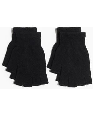 H&M 2er-Pack Kurzfingerhandschuhe - Schwarz