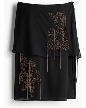 H&M Perlenbesetzter Stufenrock - Schwarz