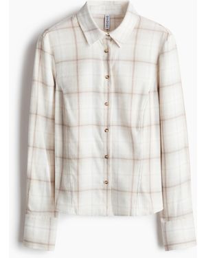 H&M Figurbetonte Flanellbluse - Weiß