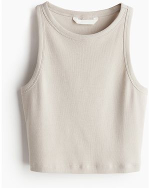 H&M Cropped Tanktop - Weiß
