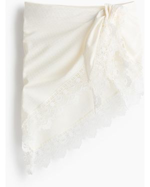 H&M Hüfttuch aus Viskose mit Spitzenbesatz - Weiß