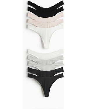 H&M Set Van 10 Katoenen Slips - Wit