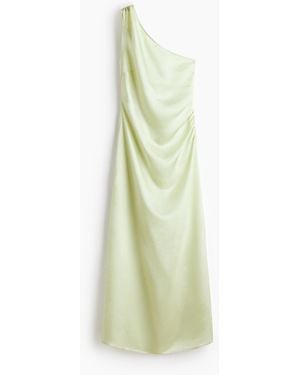 H&M One-Shoulder-Kleid aus Viskose - Grün