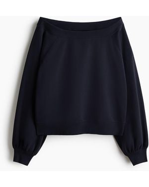 H&M Off-Shoulder-Sweatshirt - Blau
