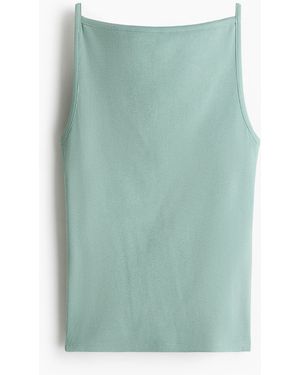 H&M Geribde Straptop - Groen