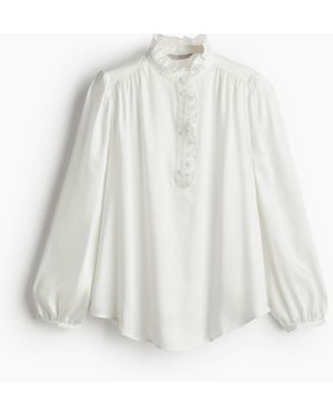 H&M Bluse mit Volants - Weiß