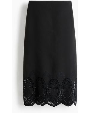 H&M Jupe mit Broderie Anglaise - Schwarz