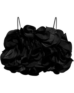 H&M Bustiertop aus Satin mit Volants - Schwarz