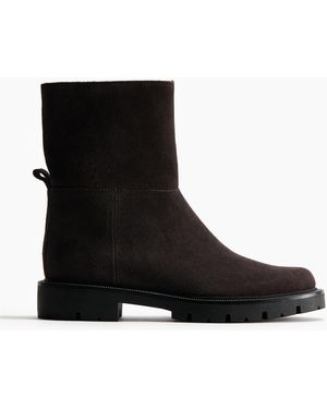 H&M Boots aus Velours-Spaltleder - Schwarz