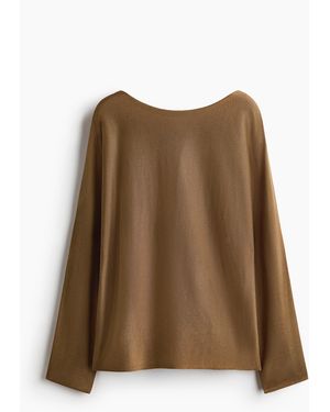 H&M Pullover mit U-Boot-Ausschnitt - Natur