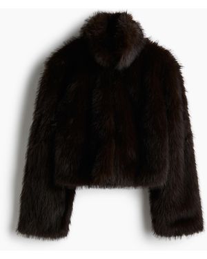 H&M Flauschige Kurzjacke - Schwarz