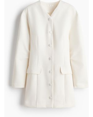 H&M Blazerjurk Met V-hals - Wit