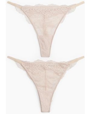 H&M 2er-Pack Tangas aus Spitze - Weiß