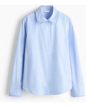 H&M Bluse aus Baumwollpopeline - Blau