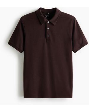 H&M Cooling Poloshirt in Regular Fit - Braun