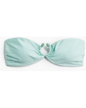 H&M Wattiertes Bandeau-Bikinitop - Grün