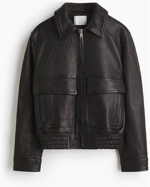 H&M Lederjacke - Schwarz