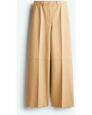 H&M Lederhose in gerader Passform - Natur