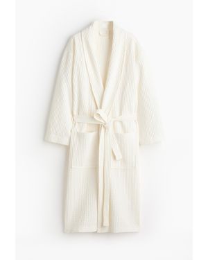 H&M Bademantel mit Waffelstruktur - Weiß