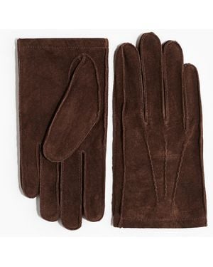 H&M Handschuhe aus Veloursleder - Braun