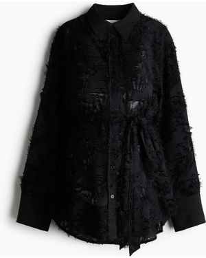 H&M MAMA Before & After Jacquard-Bluse - Schwarz