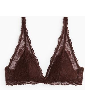 H&M Wattierter Soft-BH mit Spitze - Braun