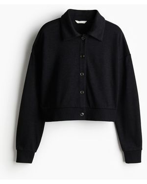 H&M Cardigan mit Kragen - Schwarz