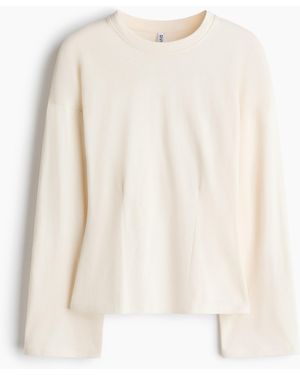 H&M Getailleerde Top Van Katoenen Tricot - Wit