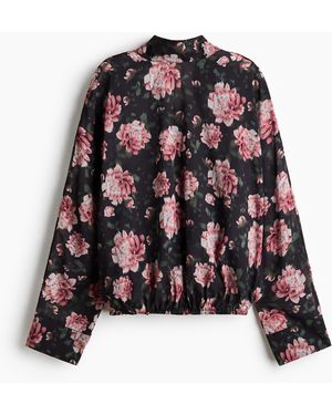 H&M Bluse mit Bindebändern - Schwarz