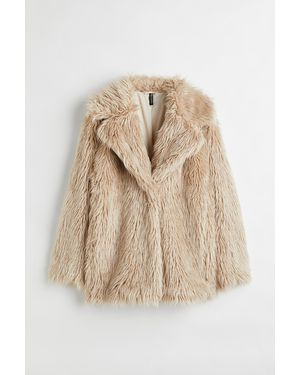 H&M Flauschige Jacke - Natur