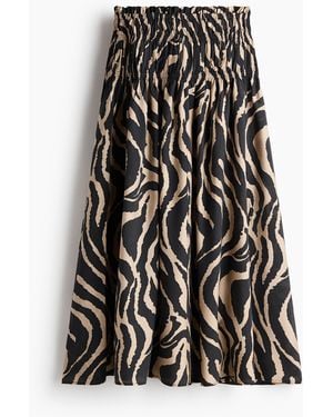 H&M Rok Met Gesmokte Taille - Zwart