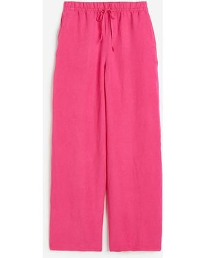 H&M Schlupfhose aus Leinenmischung - Pink