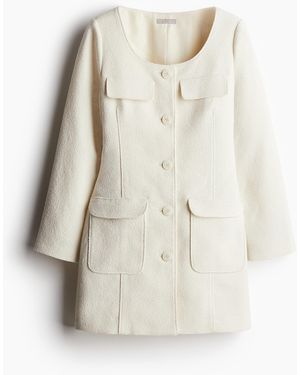 H&M Blazerkleid aus Bouclé - Weiß