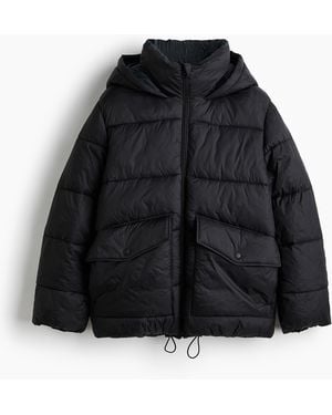 H&M Oversized Puffer Jacket - Schwarz
