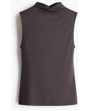 H&M Turtleneck-Top aus Mikrofaser - Lila