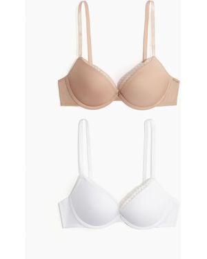 H&M 2er-Pack Super-Push-up-BHs aus Mikrofaser - Weiß