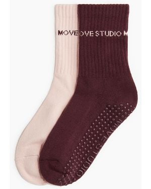 H&M 2er-Pack Antirutsch-Yogasocken - Lila