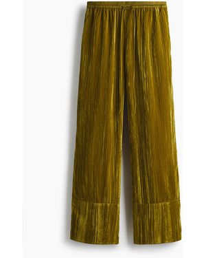 H&M Fluwelen Broek Met Drawstring - Groen