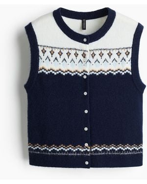 H&M Jacquardgebreide Slip-over - Blauw