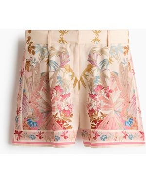 H&M Bandplooishort Van Lyocell - Roze