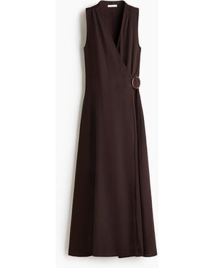H&M Wickelkleid aus Leinenmix - Braun