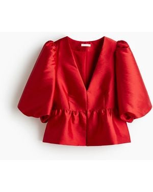 H&M Peplumbluse - Rot