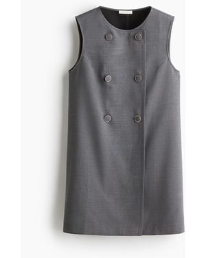 H&M Zweireihiges Etuikleid - Grau