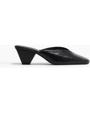 H&M Lederne Mules mit konischem Absatz - Schwarz