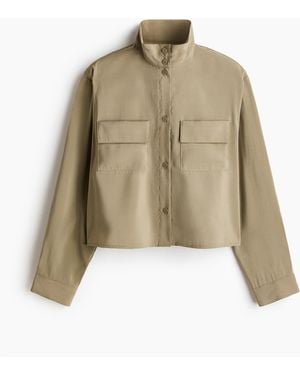 H&M Hemd aus Viskosegemisch mit Stehkragen - Natur