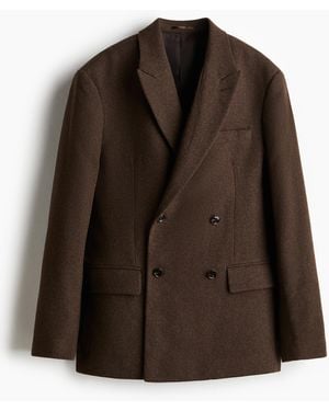 H&M Zweireihiges Jackett in Relaxed Fit - Braun